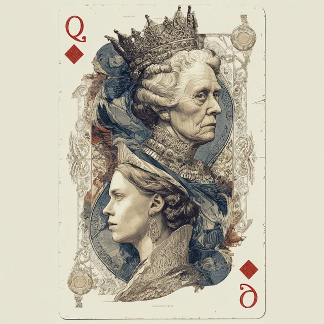 Queen of Diamonds Playing Card Art