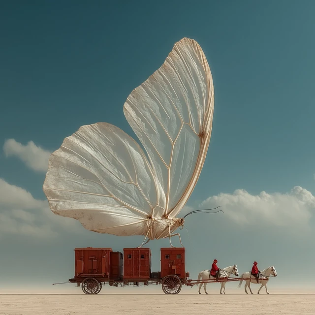 Surreal Butterfly and Carriage Photography