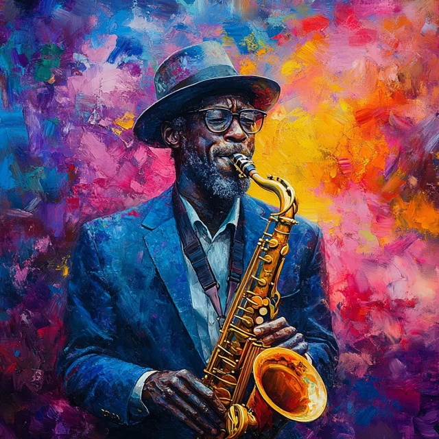 Colorful Jazz Artist Avatar Painting