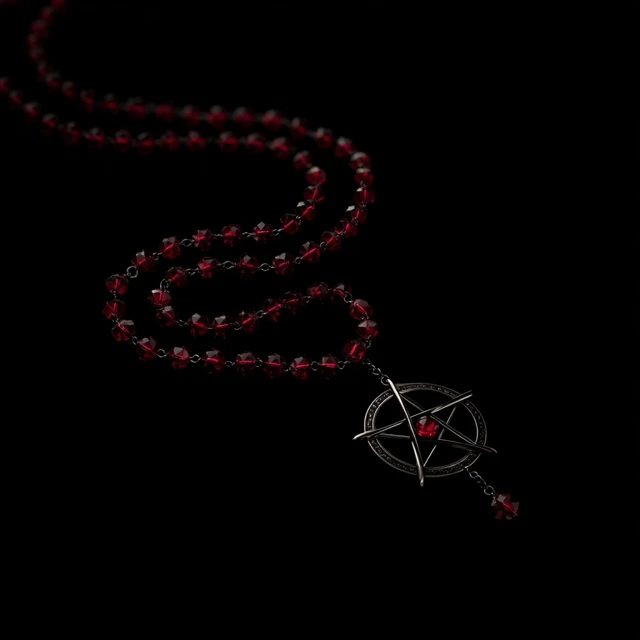 Satanic Rosary Necklace Dark Occult Jewelry