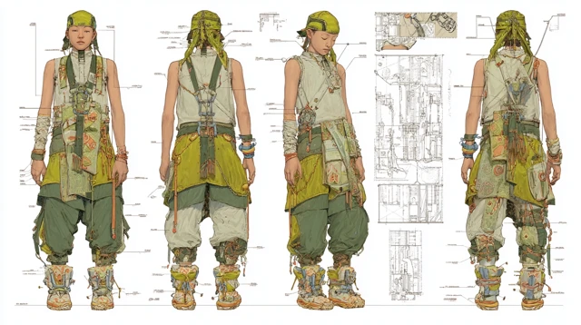 Bamboo Inspired Workwear Technical Fashion Design
