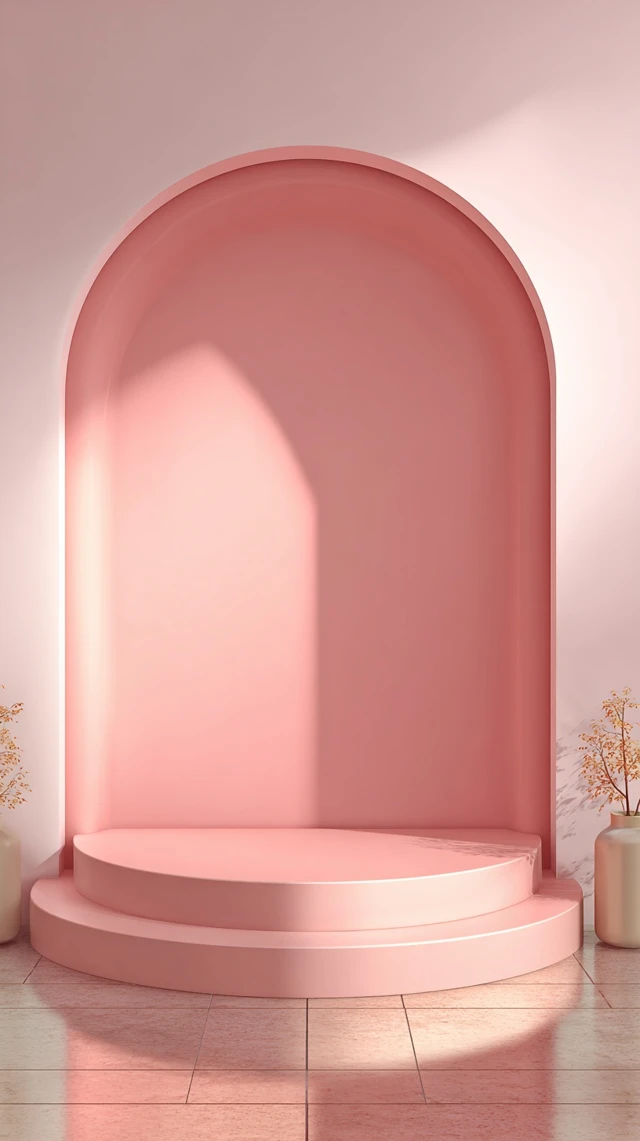 Pink Product Display Background with Podium