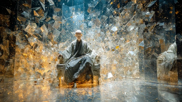 Surreal Zen Monk Stage Reflection