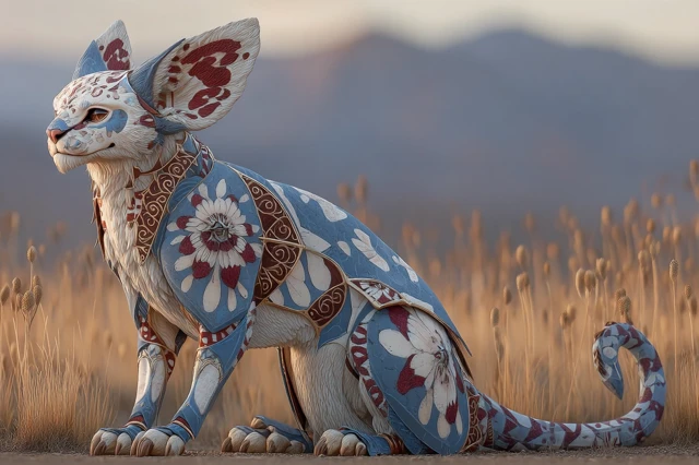 Alebrije Art Deco in Golden Hour Field