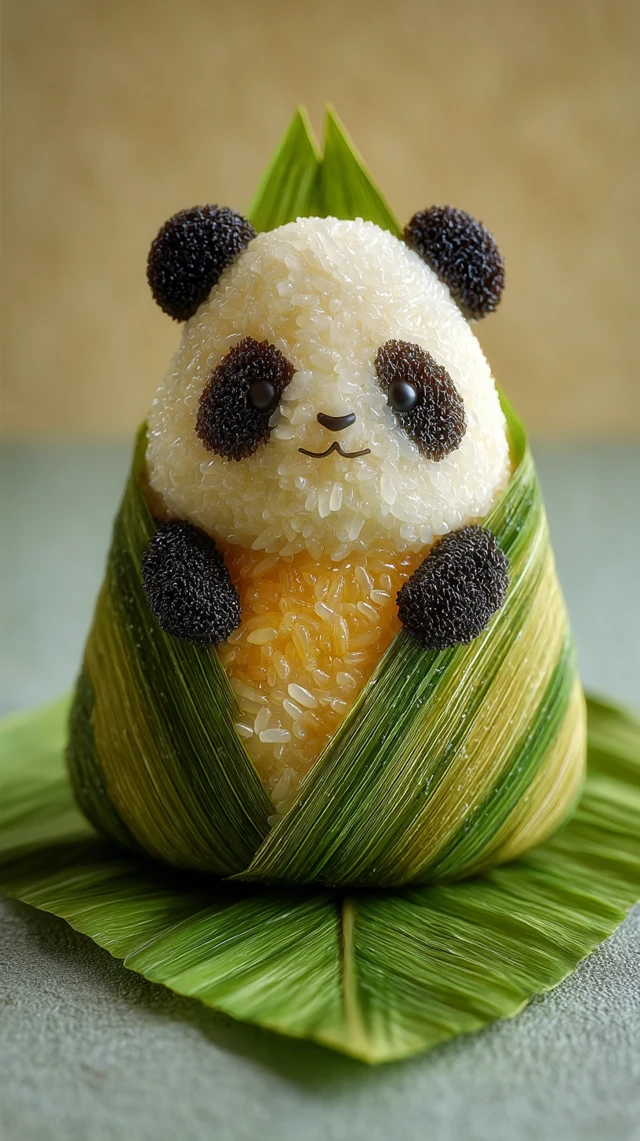 Cute Panda Zongzi Food Art Illustration
