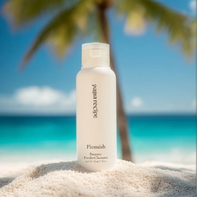 Skincare Product on a Beach Summer Vibes