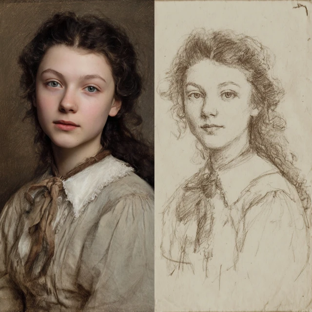 13 Year Old Girl Late 1600s Portrait