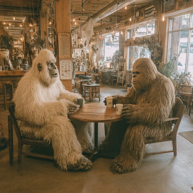 Sasquatch Coffee Break A Cozy Bigfoot Scene