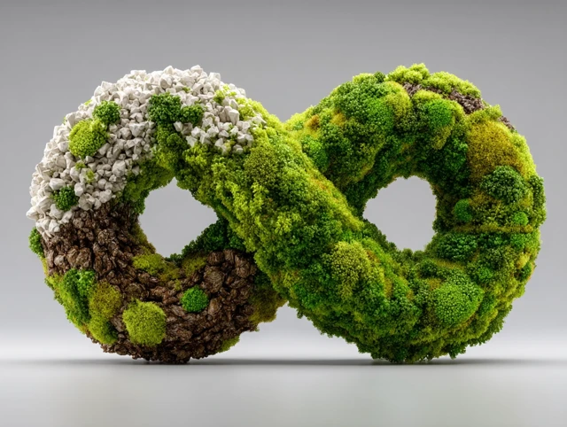 Infinity Symbol Nature and Crystal - 3D Render