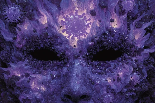 Surreal Mask UV Light Graphic Design Collage