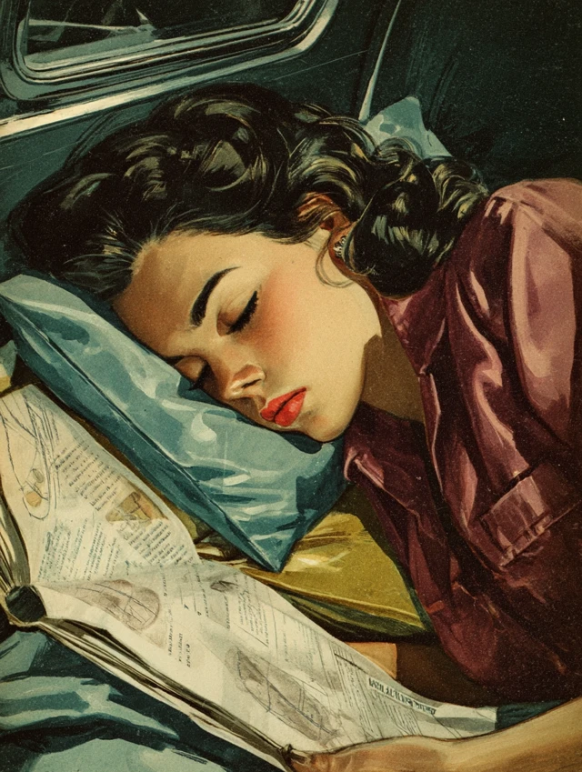 Woman Sleeping Pulp Magazine Art