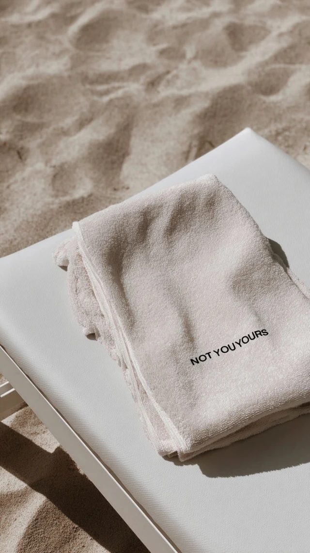 Luxury Towel on Beach Minimalist Photo