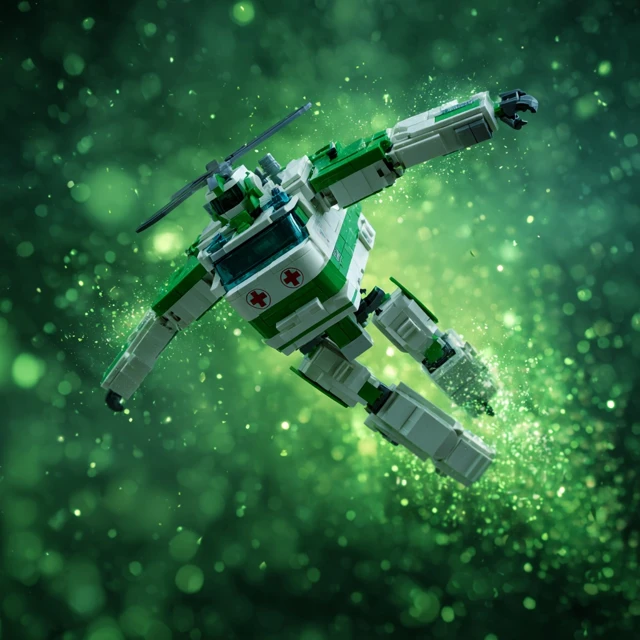 Ambulance Robot Transformation 3D Art