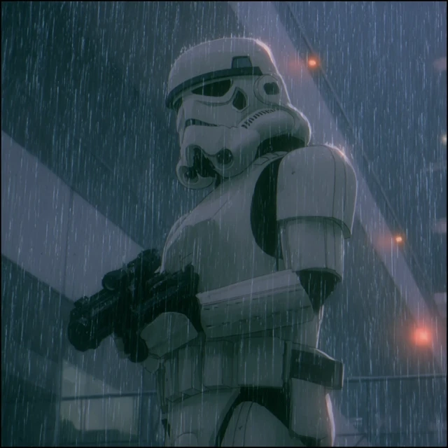 Stormtrooper in Rain: Jin-Roh Inspired Anime