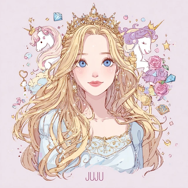 Beautiful Princess Korean Cartoon Illustration