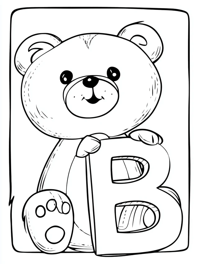 Coloring Page B is for Bear ABCs for Kids
