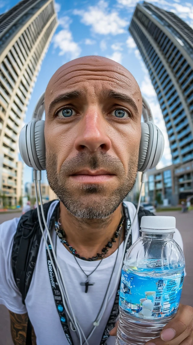 Urban Portrait Young Man Streetwear Fisheye Lens