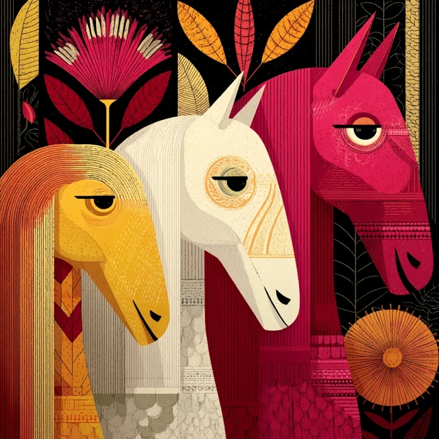 Strange and Beautiful Horses by Josh Agle