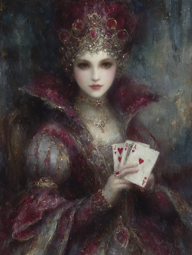 Queen of Hearts Portrait Alice in Wonderland Art