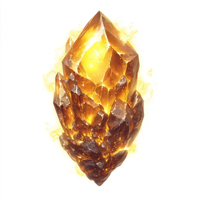 Glowing Brown Crystal Earth Fragment - Divine Energy