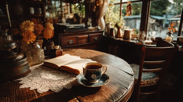 Retro Japanese Coffee Shop Cozy Interior