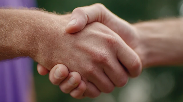 Close Up Handshake Natural Skin Detail
