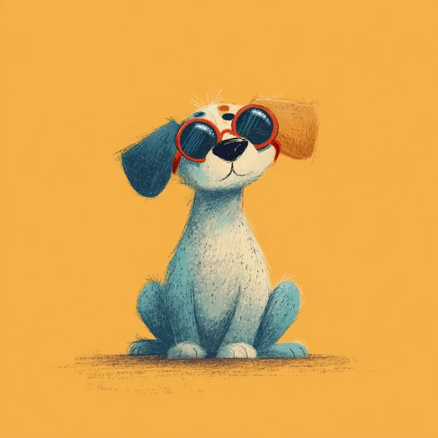 Cute Puppy with Sunglasses Illustration