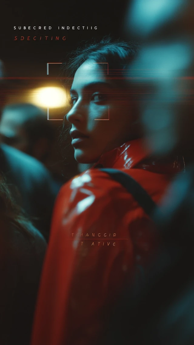 Cyberpunk Surveillance Woman in Nightclub