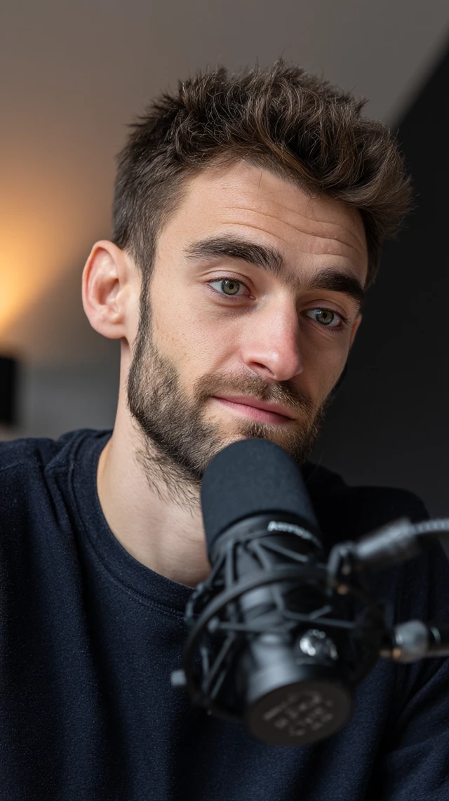Podcast Portrait Young Man in Studio