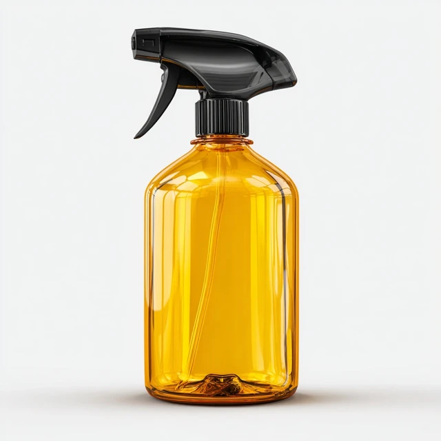 Photorealistic Yellow Spray Bottle Product Photography
