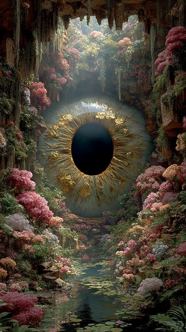 Mystical Eye in a Dreamworld Garden