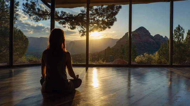 Sedona Meditation Silhouette at Sunset