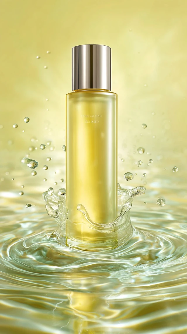 Perfume Essence Bottle with Water Ripple Reflections