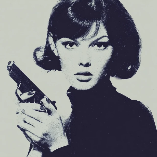Female Secret Agent in 1960s Movie Poster Style