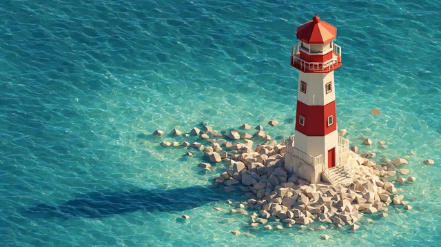 Isometric Lighthouse Lowpoly Illustration