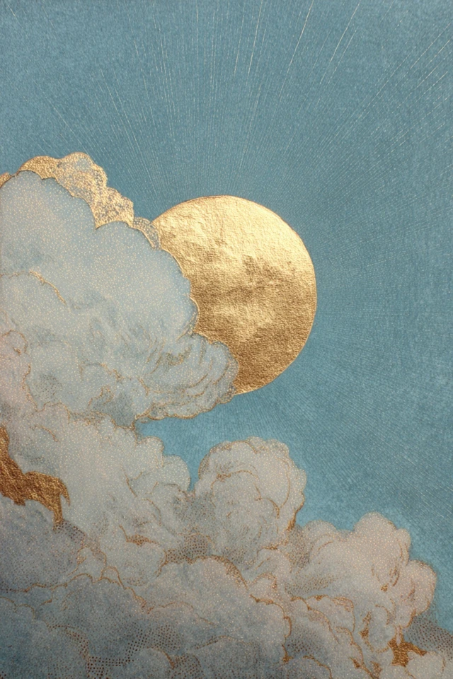 Vintage Sky and Moon Illustration by Jessica Roux
