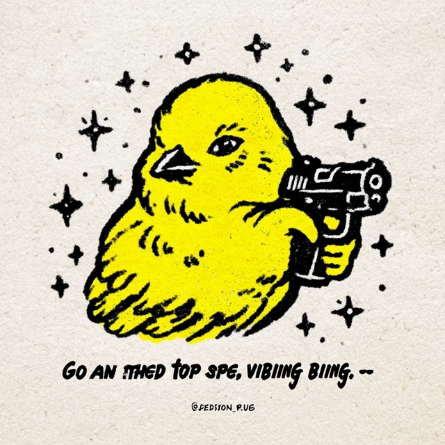 Cartoon Bird with a Gun Dont Stop Me From Vibing
