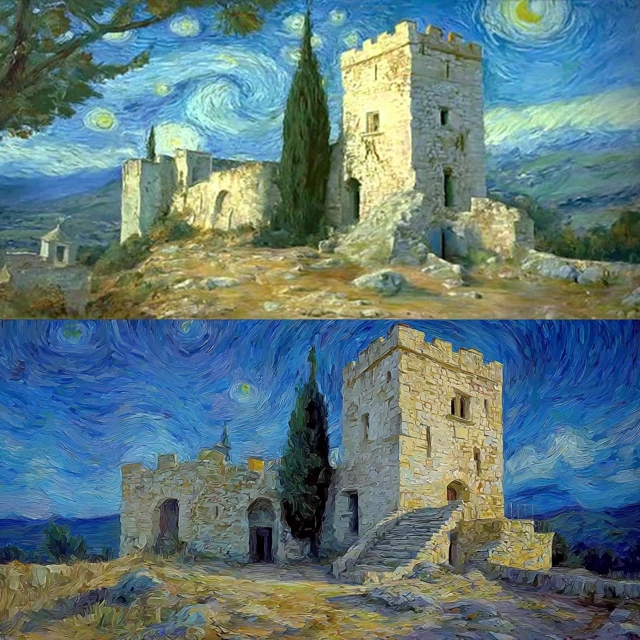 Castle Painting in Van Gogh Style