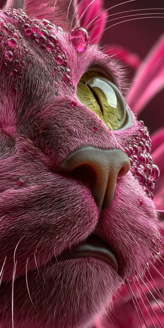 Cool Pink Cat With Glasses Artwork