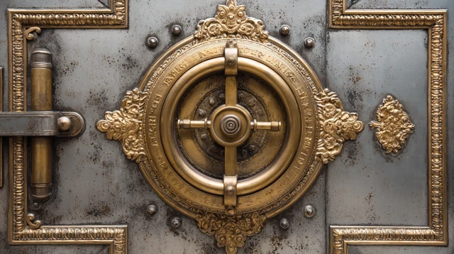 Antique Bank Vault Close Up Nebraska USA