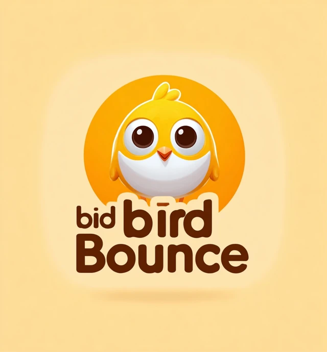 Bird Bounce Game Icon Adorable Cartoon Bird Logo