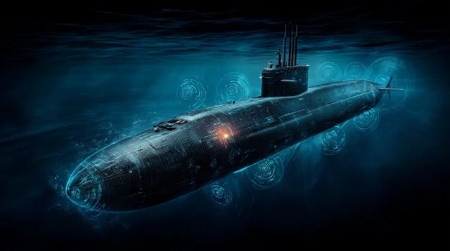 Indian Navy Submarine Underwater Illustration