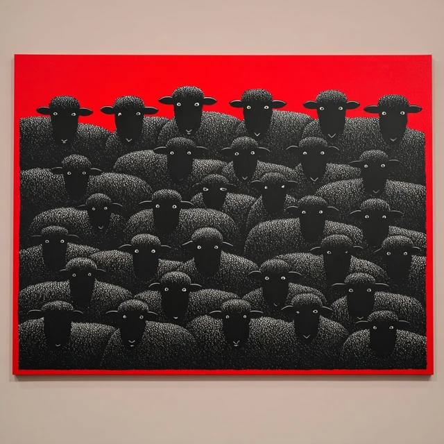 Black Sheep Painting by Barry McGee