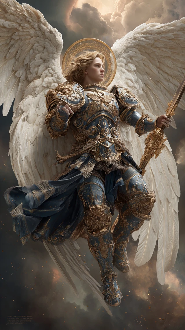 Saint Michael Archangel Digital Oil Painting