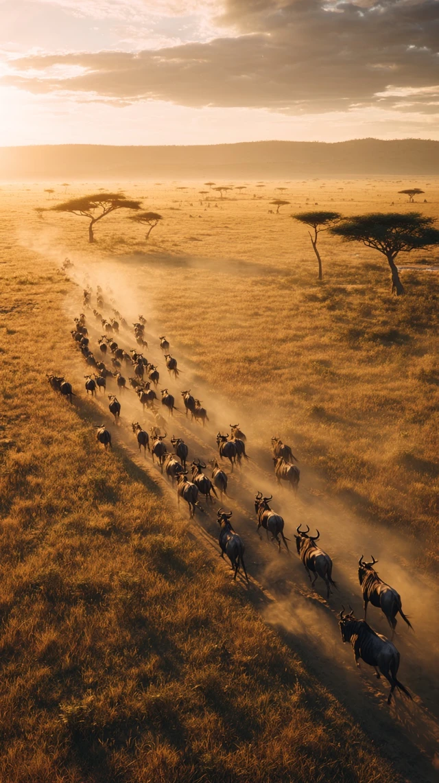 African Savanna at Golden Hour Epic Wildlife Scene