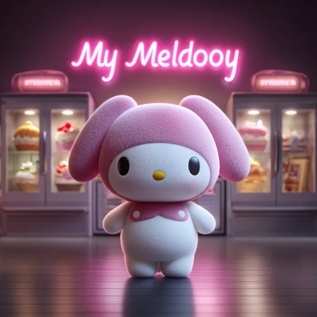 My Melody 3D Poster Neon Desserts Sanrio