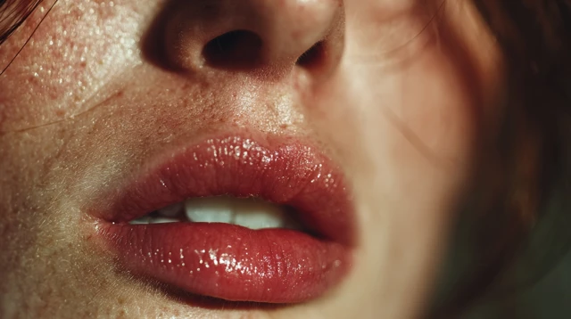 Ultra Realistic Lips Macro Photography