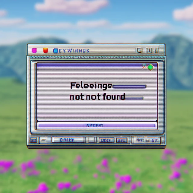 Retro Windows 98 Error Feeling Not Found Pixel Art