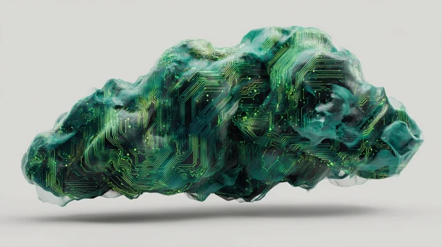 Holographic Cloud Circuitry Illustration