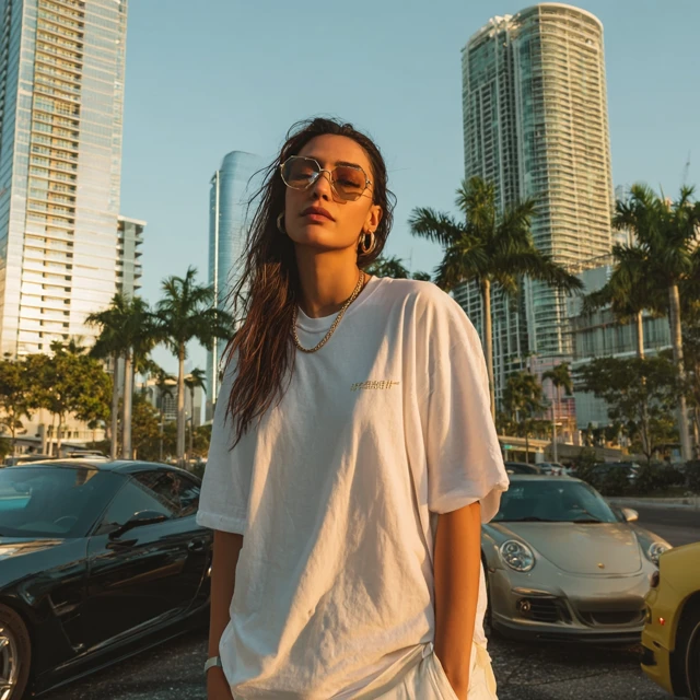 Miami Streetwear Fashion Latina Model Luxury Cars
